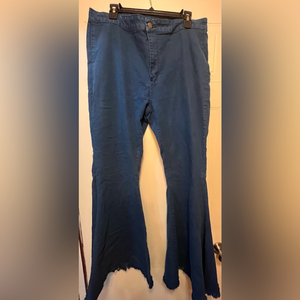Home Folk Blue Flared Pants size 16